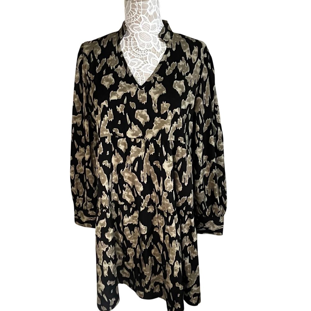 Cupshe Black Modern Design Midi Dress Women’s Size Large EUC
